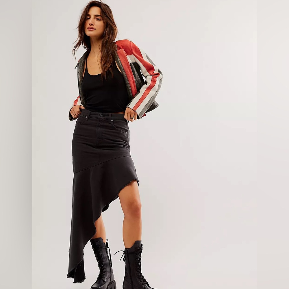MOTHER Asymmetrical Black Skirt